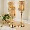 3 Antique Gold Lace Design Metal Glass Votive Candle Holders Centerpieces Party